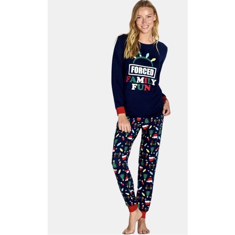 Holiday Time Kids Pajama Set - Navy and Red